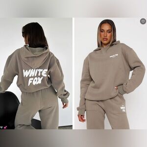 White Fox Fawn Hoodie & Sweatpants Matching Set